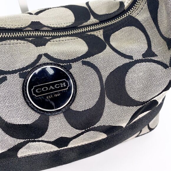 COACH Hobo Signature Stripe Canvas Shoulder bag - E1094-F15197 - Picture 11 of 15